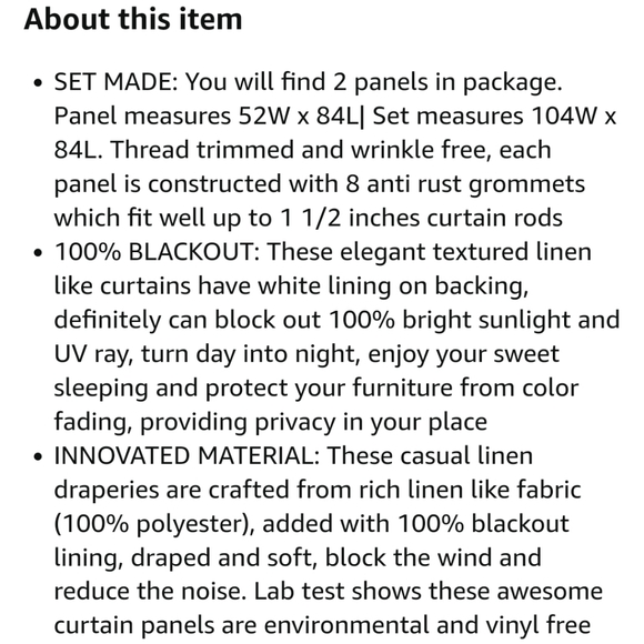 Brand new in package natural linen blackout curtains - Picture 7 of 8